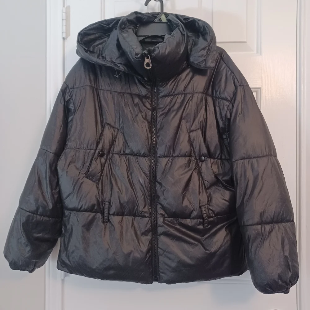 Zara Sorana Hooded Puffer Jacket Sz L - Picture 2 of 5